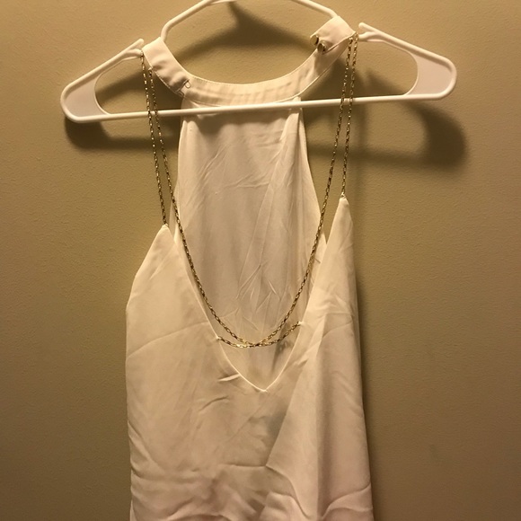Express White backless gold chain strap top - Picture 1 of 2